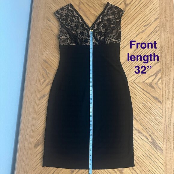 Andre Oliver Black Lace Sleeveless Dress With Pleated Bodice - Picture 7 of 13